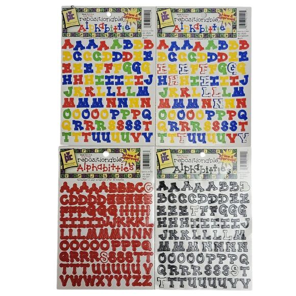 Provo Craft Alphabitties Stickers 4 Sheets ABC 123 Multi Red Black Scrapbooking - Picture 1 of 5
